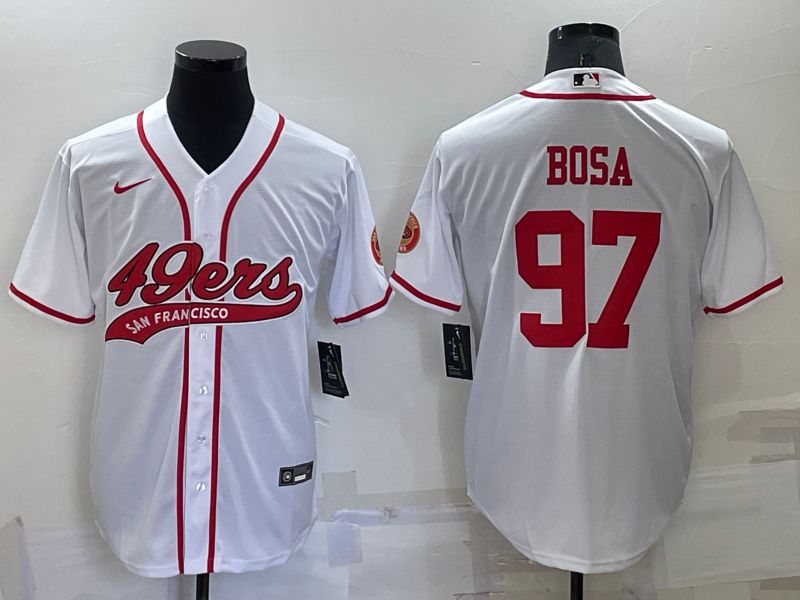 Men San Francisco 49ers #97 Bosa White 2022 Nike Co branded NFL Jersey->oakland raiders->NFL Jersey